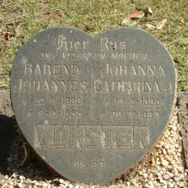 VORSTER Barend Johannes 1890-1955 &amp; Johanna Catharina J. 1905-1987