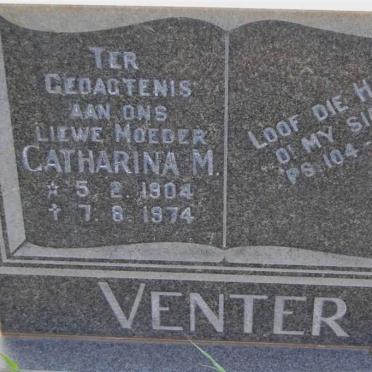 VENTER Catharina M. 1904-1974
