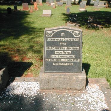 WYK Margaretha Johanna, van geb. LAMBRECHTS 1876-1936