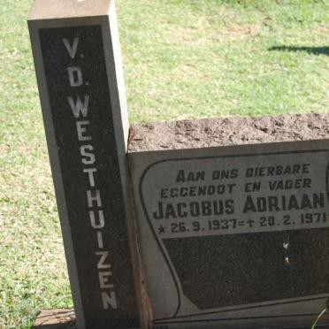 WESTHUIZEN Jacobus Adriaan, v.d. 1937-1971