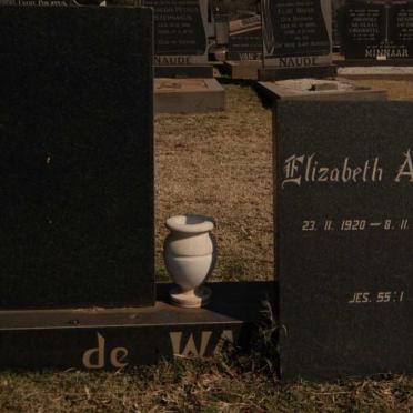 WAAL Elizabeth Anna, de 1920-1975