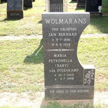 WOLMARANS Jan Bernard 1896-1978 &amp; Maria Petronella STEENKAMP 1905-1998