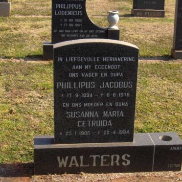 WALTERS Phillipus Jacobus 1894-1976 &amp; Susanna Maria Gertruida 1905-1994