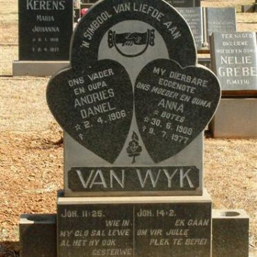 WYK Andries Daniel, van 1906- &amp; Anna BOTES 1908-1977