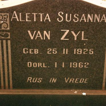 ZYL Aletta Susanna, van 1925-1962