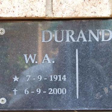 DURAND W.A. 1914-2000