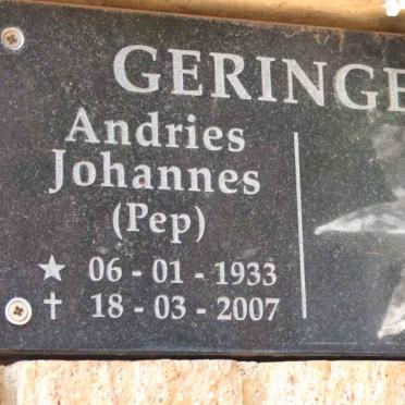GERINGER Andries Johannes 1933-2007