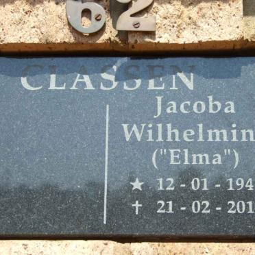CLASSEN Jacoba Wilhelmina 1941-2012