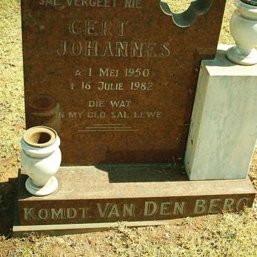 BERG Gert Johannes, van den 1950-1982