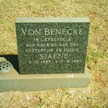 BENECKE Sjaene, von 1987-1987