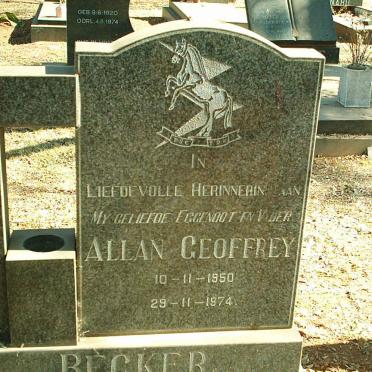 BEKKER Allan Geoffrey 1950-1974