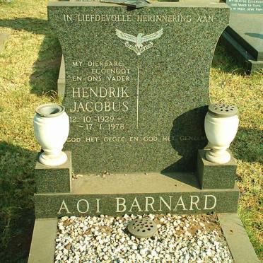 BARNARD Hendrik Jacobus 1929-1978