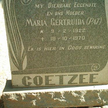 COETZEE Maria Gertruida 1922-1970