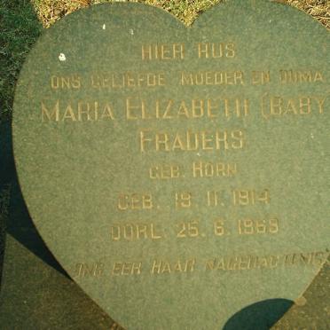 FRADERS Maria Elizabeth nee HORN 1914-1969
