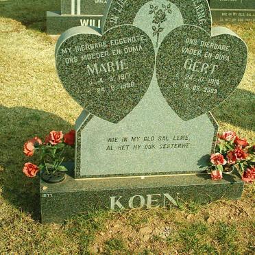 KOEN Gert 1914-2003 &amp; Marie 1917-1996