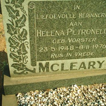 McLEARY Helena Petronella nee VORSTER 1948-1976