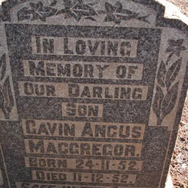 MACGREGOR Gavin Angus 1952-1952