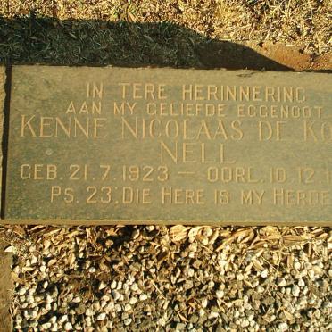 NEL Kenne Nicolaas De Kock 1923-1965