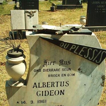 PLESSIS Albertus Gideon, du 1961-1981