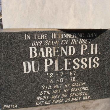 PLESSIS Barend P.H., du 1957-1978