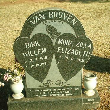 ROOYEN Dirk Willem, van 1916-1987 &amp; Mona Zilla Elizabeth 1926-
