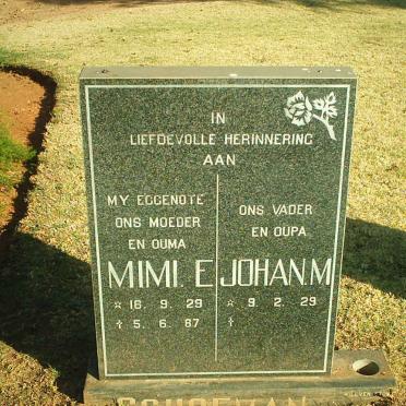SCHOEMAN Johan M. 1929- &amp; Mimi E. 1929-1987