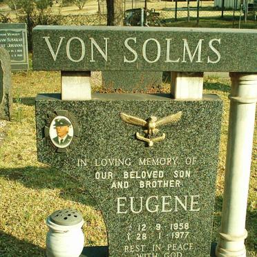 SOLMS Eugene, von 1958-1977