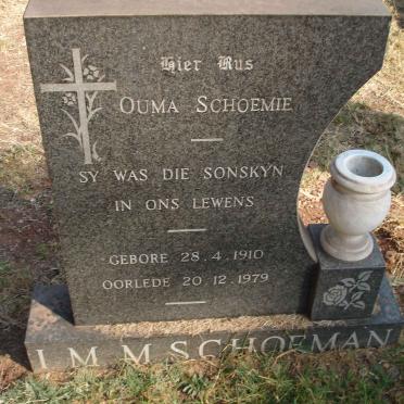 SCHOEMAN I.M.M. 1910-1979