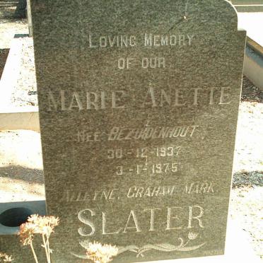 SLATER Marie Anette nee BEZUIDENHOUT 1937-1975