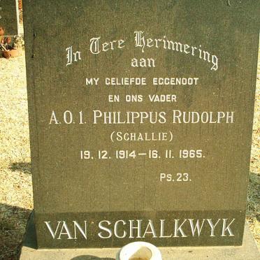 SCHALKWYK Philippus Rudolph, van 1914-1965