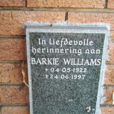 WILLIAMS Barkie 1922-1997