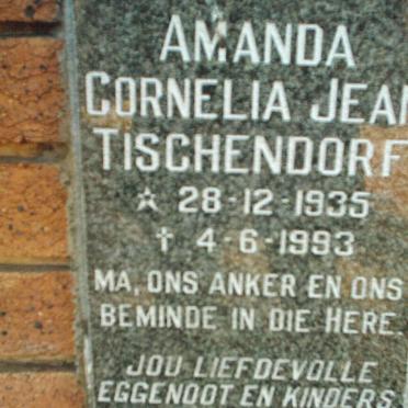TISCHENDORF  Amanda Cornelia Jeanne 1935-1993