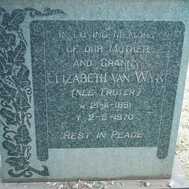 WYK Elizabeth, van nee TRUTER 1891-1970