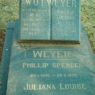 WEYER Phillip Theodore Alfred 191?-1986 :: WEYER Philip Spencer 1945-1970 &amp; Juliana Louise 1944-