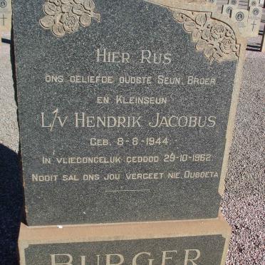 BURGER Hendrik Jacobus 1944-1962
