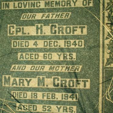 CROFT H. -1940 &amp; Mary M. -1941