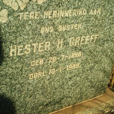 GREEFF Hester H. 1896-1953
