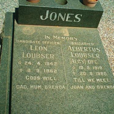 JONES Leon Loubser 1942-1962 :: JONES Albertus Loubser 1918-1980