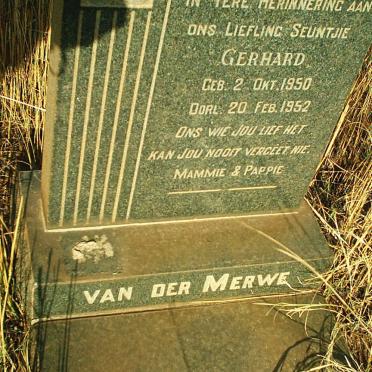 MERWE Gerhard, van der 1950-1952