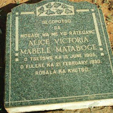 MATABOGE Alice Victoria Mabele 1905-1953