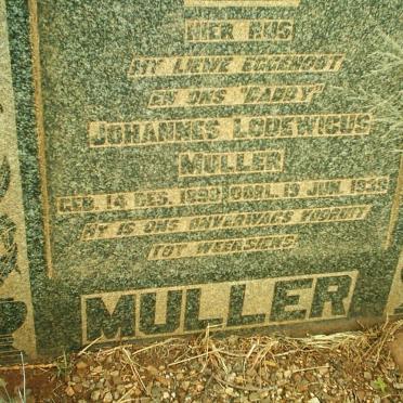 MULLER Johannes Lodewicus 1890-1938