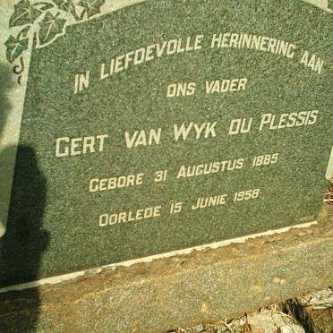 PLESSIS Gert van Wyk, du 1885-1958