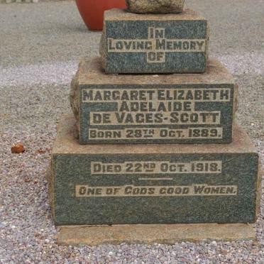 VAGES-SCOTT Margaret Elizabeth Adelaide, de 1889-1918