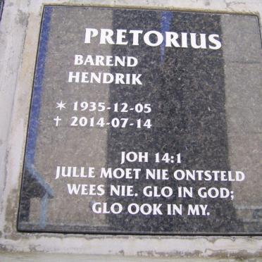 PRETORIUS Barend Hendrik 1935-2014