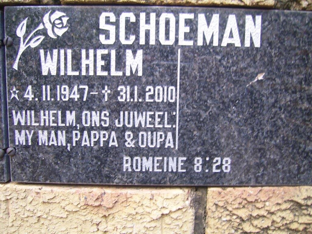 SCHOEMAN Wilhelm 1947-2010