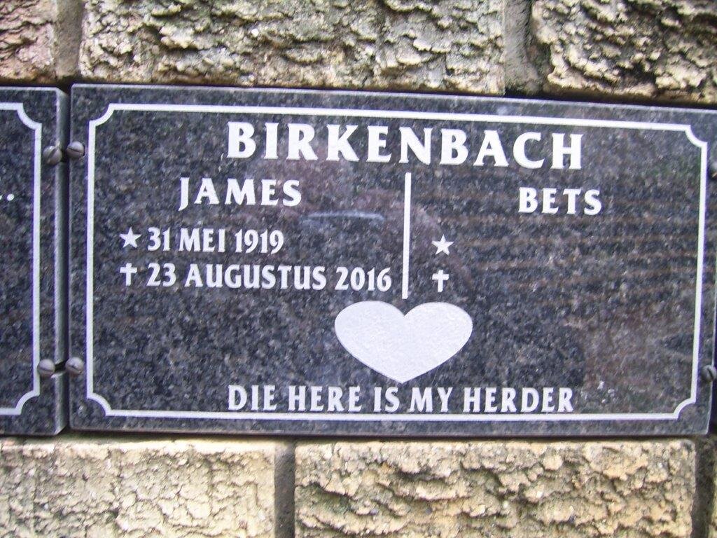 BIRKENBACH James 1919-2016 &amp; Bets