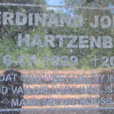HARTZENBERG Ferdinand Johannes 1929-2003