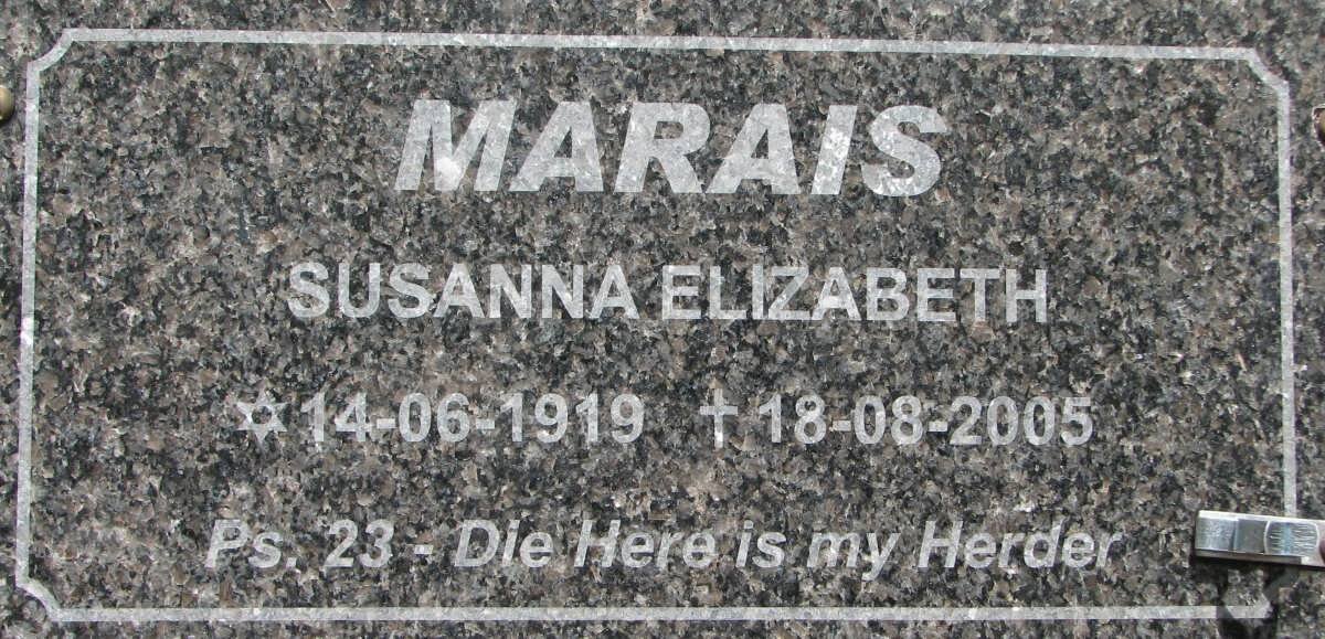 MARAIS Susanna Elizabeth 1919-2005
