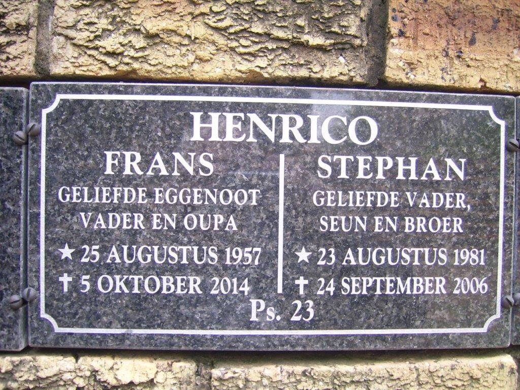 HENRICO Frans 1957-2014 :: HENRICO Stephan 1981-2006