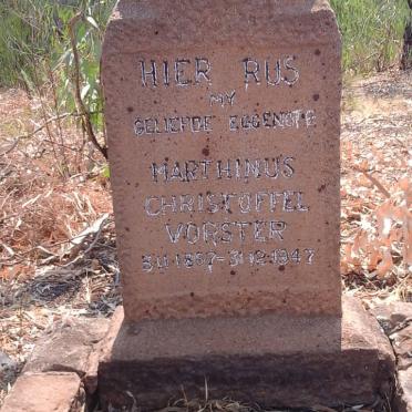 VORSTER Marthinus Christoffel 1867-1947